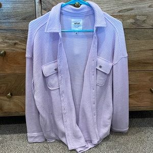 Aerie waffle knit button up